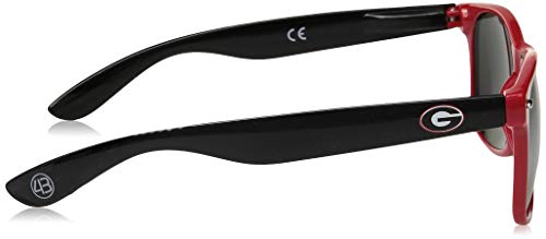 NCAA Georgia Bulldogs UGA-2 Red Front Temple, Silver Lenses Sunglasses, One Size, Red3