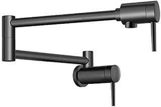 Delta Faucet Contemporary Matte Black Pot Filler Faucet Black, Pot Filler Black, Delta Pot Filler, Pot Filler Faucet Wall Mount, Potfiller, Brass Construction, Matte Black 1165LF-BL