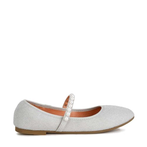 Corphee Pearl Strapped Glitter Ballerinas