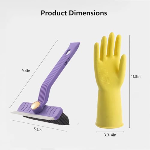 Image of Multi-Function Rotating Crevice Cleaning Brush, Hard Bristle Crevice Cleaning Brush for Household use, Upgraded 4-in-1 Gap Cleaning Brush for Kitchen Bathroom (3, Purple+White+Brown)
