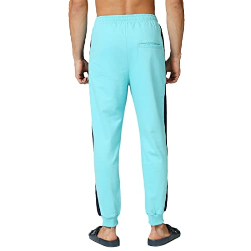 Image of Bewakoof Men's Solid Regular Fit Cotton Blend Joggers