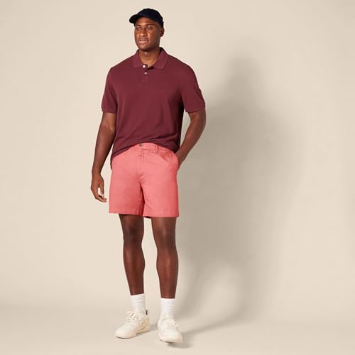 Amazon Essentials Men's Slim-Fit 7" Chino Shorts, Raspberry Red, 29 - image 8