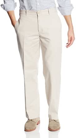 IZOD Men's Saltwater Stretch Flat Front Straight Fit Chino, Stone Khaki ...
