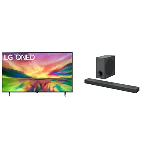 Image of LG QNED80 Series 75-Inch Class QNED Mini LED Smart TV 4K Processor Smart Flat Screen TV for Gaming, 2023 S80QY 3.1.3ch Sound bar with Center Up-Firing, Black