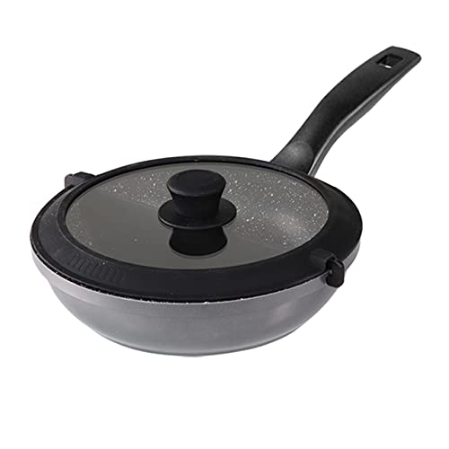 STONELINE® - Sartén de aluminio fundido, 24 cm, con tapa de cristal y tabique hermético,...