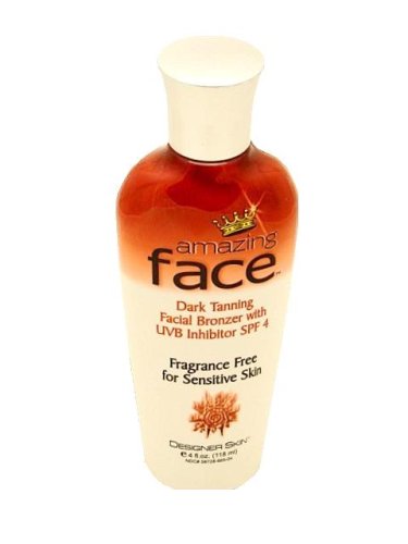 Designer Skin Amazing Face Dark Tanning Facial Bronzer with SPF 4 Indoor Tanning Salon / tan lotion for Men and Women e 4 fl.oz. 118 ml