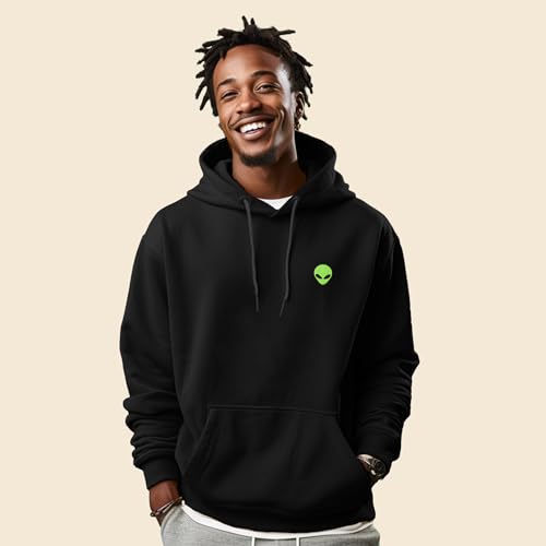 DALIX Alien Embroidered Fleece Zip Hoodie Cold Fall Winter Mens4