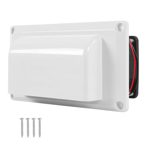 SYLEN Ventilador de ventilación lateral de 12 V, ventilador de ventilación de ventilación con tornillos de montaje para caravana, caravana, caravana, barco (blanco)