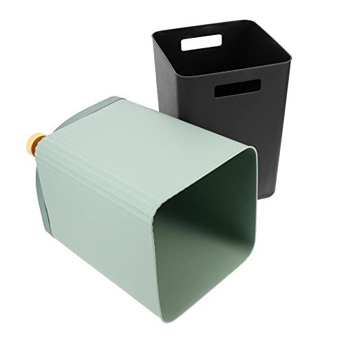 Caneca con tapa para basura tipo rectangular color verde