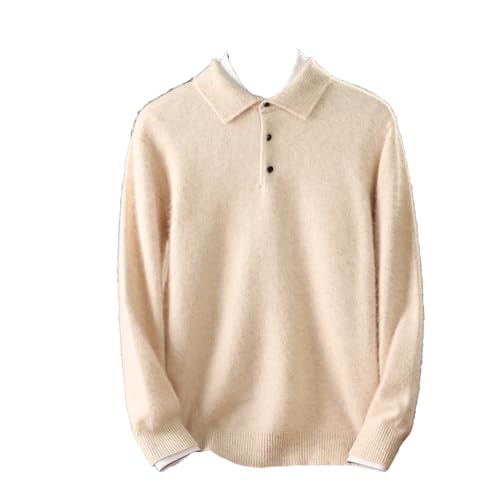 Dcvmvmn Men's Cashmere Sweater Casual Business Pullover Winter Warm Knit Base Jumper Beige - Main Image