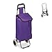 relaxdays Carrello Portaspesa, Pieghevole, 25 l, Shopping Trolley con Ruote, max.10 kg, HLP 91x40x30 cm, Lilla immagine