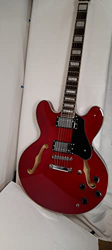 Guitare électrique Jazz holow body Rouge - Les Beatles, Paul McCartney, John Lennon, RIngo Starr, George Harrison Guitare électrique Jazz holow body Rouge – Image 8
