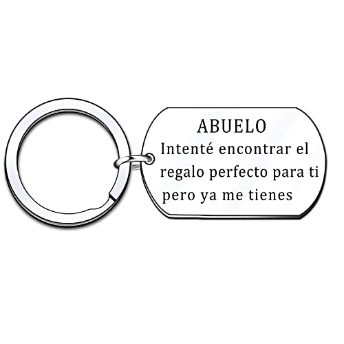 GUOYU Llavero Abuelo Regalo del Abuelo, Regalo del Día del Padre, Regalo de Cumpleaños del Abuelo, plateado, L (2)