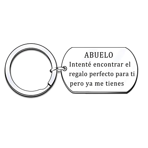 GUOYU Llavero Abuelo Regalo del Abuelo, Regalo del Día del Padre, Regalo de Cumpleaños del Abuelo, plateado, L (2)