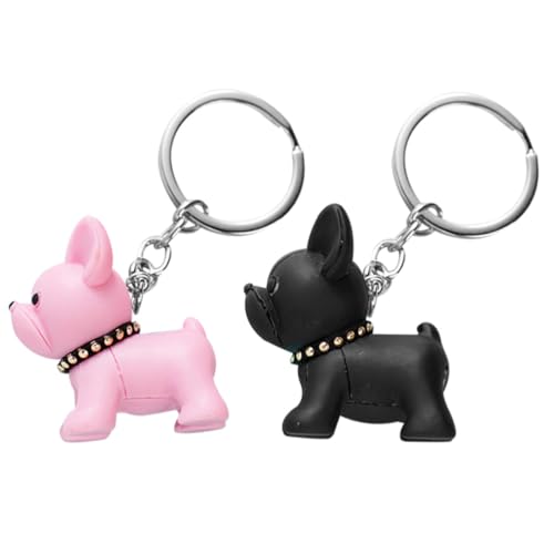 TINEASUR Bulldogge Schlüsselanhänger 2 Stück Cartoon Hund Anhänger Schlüsselring mit Legierungsring Geldbörse Tasche Ornament Dekoration für Schlüsselbund Rucksack Auto für Hundeliebhaber
