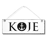 Koje - Schlafzimmer Anker maritim Türschild Dekoschild Wandschild Holz Deko Schild 10x30cm Holzdeko Holzbild Deko Schild Geschenk Mitbringsel Badezimmer