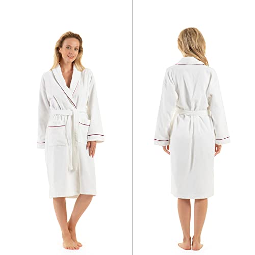 Premium Cotton Robes for Women, Lightweight Mens Robe, Unisex Terry Cloth Bathrobe, Soft Shower Spa Robe, 1 Pcs4
