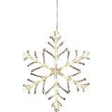 Konstsmide 4440-103 LED Acryl Schneeflocke 24 warm weiße Dioden / Ø: 40cm / 24V Außentrafo / transparentes Kabel, 40 x 40 cm, Warmweiß