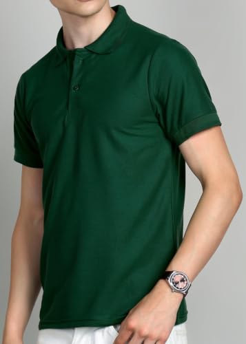Image of INKKR Men's Combo Polo Neck Cotton Blend Solid T-Shirt (Pack of 2)