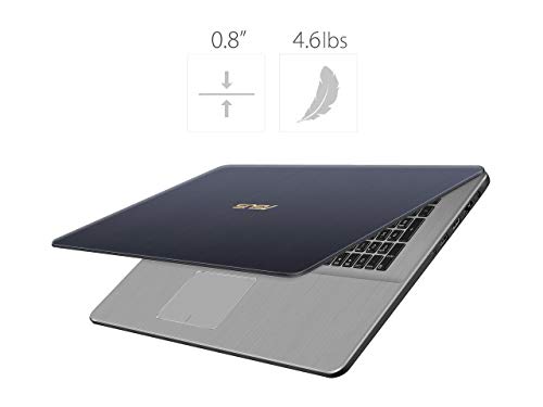 Image of ASUS VivoBook Pro Thin & Light Laptop, 17.3 inch Full HD, Intel i7-8550U, 16GB DDR4 RAM, 256GB M.2 SSD + 1TB HDD, GeForce GTX 1050 4GB, Backlit KB, Windows 10 - N705UD-EH76, Star Gray, Casual Gaming
