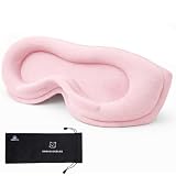 YOGOTO アイマスク 睡眠用 快眠 グッズ 遮光率99.99% ノーズフィット 目元圧迫なし 3D立体 通気性 軽量 快眠サポート 昼寝 旅行 出張 (ブラック×ピンク)