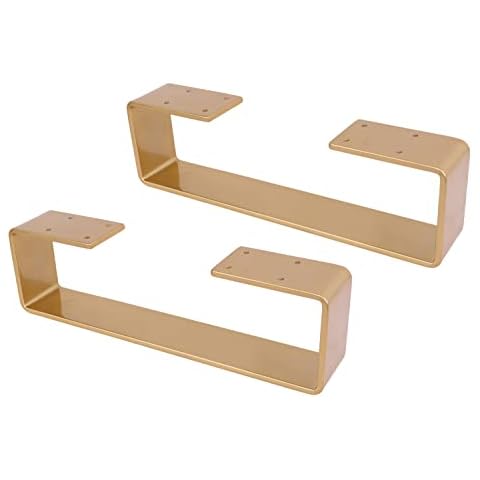 ECLV 2 x 4 Coffee Table Legs,U Shaped Heavy Duty Solid Steel Table Legs,Cabinet Legs,Sofa Legs,Gold Cover