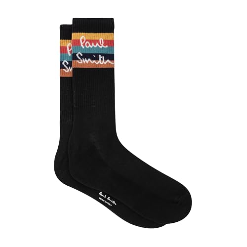 PS Paul Smith Men's Guernsey Sport Socks, Black, One Size