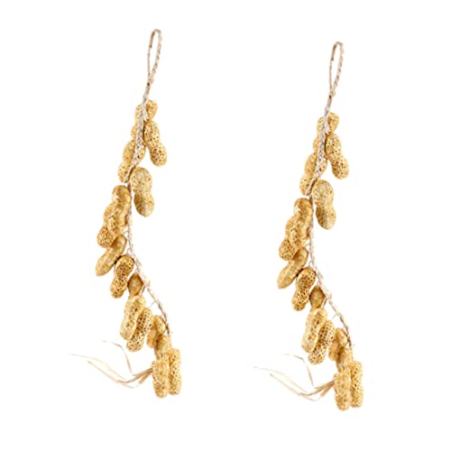 BESPORTBLE 2pcs Simulated Peanut Skewers Vine Decor Wall Hanging Plants Vine Garland Wedding Party Hanging Lifelike Hanging Vegetable Fake Vegetable Garden Vegetable Decorations Foam