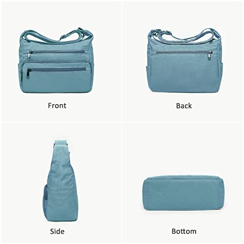 Image of VOLGANIK ROCK RFID Purses for Women Fabric Nylon Multi Pocket Crossbody Bag Ladies Travel Handbag