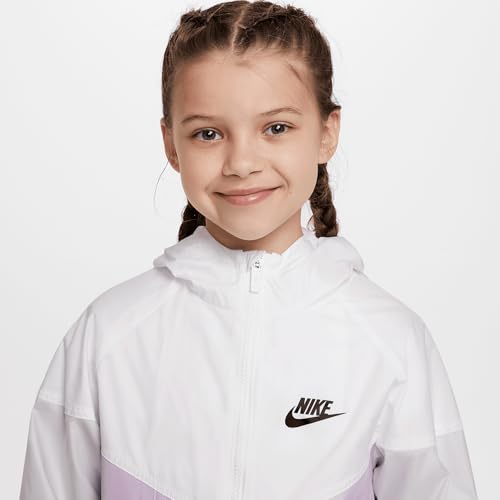 Nike Sportswear Windrunner Big Kids' Hooded Repel Jacket (FZ5516-102, White/Doll/Photon Dust/Black)3