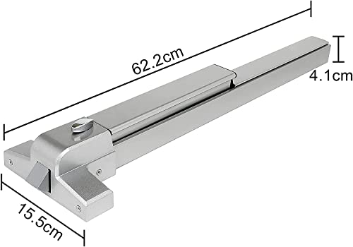 GCCSJ Panic Bar for Exit Door, Durable Steel Panic Device with Roller Strike Plate, Fire Safety Hardware with External Lever & 6 Keys, Fits 28”-36” Wide Entry Doors