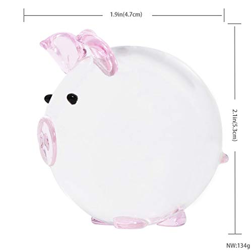 Hanur Crystal Transparent Cute Pig Figurine Clear Ornament Home Decoration Collection Charming Paperweight, For Kids, Families #TOP1