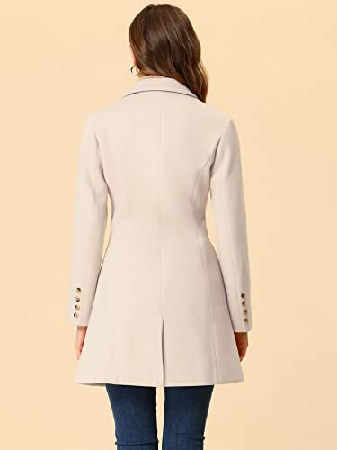 Image of Allegra K Womens Winter Elegant Pea Coat 2026 Single Breasted Long Overcoat | Notch Lapel Collar, Warm, Work Office Trench Coats,Outwear Outfit