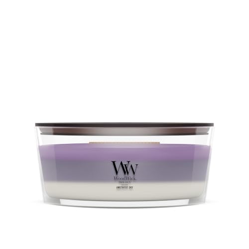Woodwick Amethyst & Amber Gifts For Women And Men, 16 Oz Ellipse Trilogy Candle With Crackling Wick