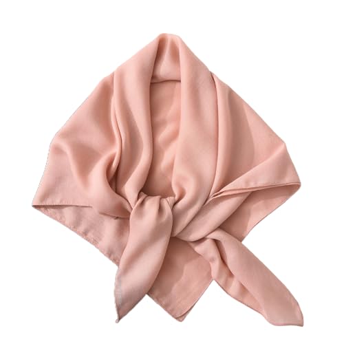 Alexis Leroy Foulard 90x90cm Carré Grand Format Imitation Coton Lin Écharpe Polyvalente Uni pour Femme Rose