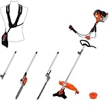 GT Garden Multifonction Thermique 4 en 1 avec Guidon : tronçonneuse - débroussailleuse - Taille-Haies et rallonge