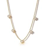 HANLI Collier choker or femme   Plaqué or 14K Pendentif Bijou minimaliste tendance Cadeau élégant Longueur ajustable Pour soirée mariage