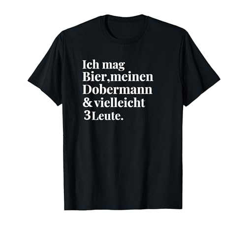 Dobermann Bier Mama Lustige Hunde Geschenke Frauen Männer T-Shirt, Herren, Schwarz, XL