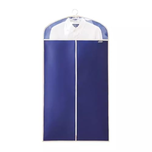 Clothes Cover 5pcs Hanging Garment Bag Gowns Garment Covers Half Clear Zipper Clothes Suit Bags Suit Bags (Color : Blue, Size : 90 * 60cm)