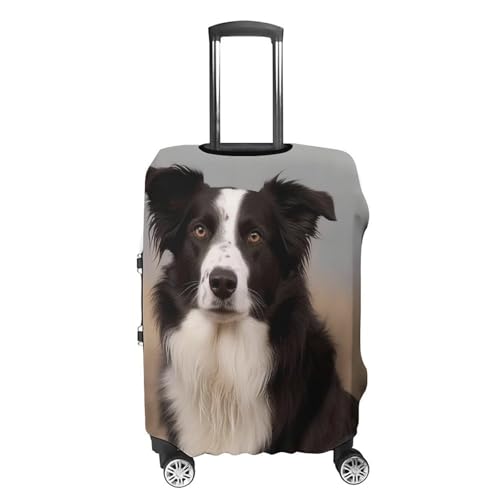 Border Collie Luggage Cover Personalization Suitcase Covers Protector Elastic Washable Baggage Cover Anti-Scratch For Traveling, Aircraft Consignment M4