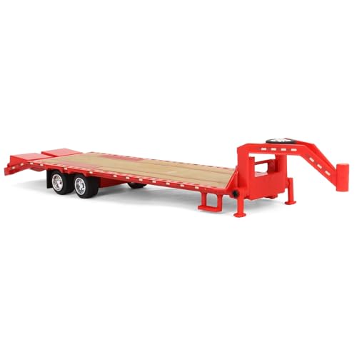 Greenlight 1/64 Gooseneck Trailer Rojo con Franjas miniatura 2