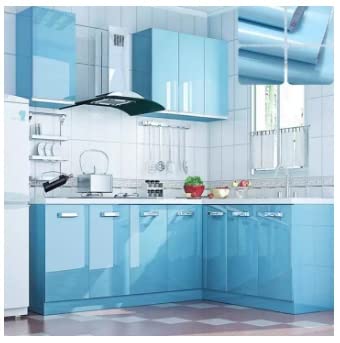 ELECSA Glossy Blue Wallpaper 60cmX121cm Vinyl Gloss Self Adhesive Contact Paper Kitchen Wallpaper Roll Cabinet Decor (B09NQ7CQCC) Amazon Price History, Amazon Price Tracker