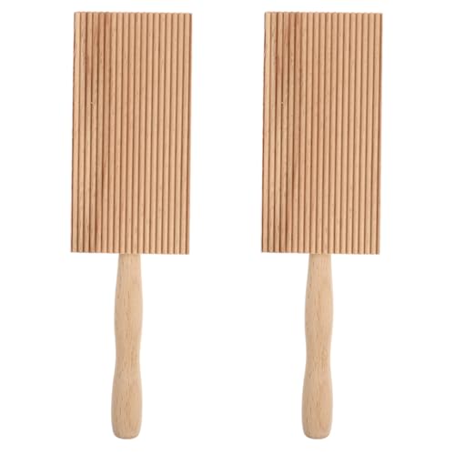Toyvian 2 piezas Tablas de Madera para Pasta Unidades con Diseño para Macarrones y Espaguetis Mango Ergonómico Antideslizante Herramienta Práctica para Elaboración Casera