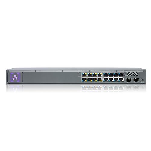 Alta Labs S16-POE Cloud-Managed PoE+ Switch w/ 16 Gigabit Ethernet Ports and 2 SFP Ports, Power Over Ethernet on 8 Ports, 120W PoE Budget, 2 SFP Ports Support Up to 1 Gbps Fiber or Copper Connections