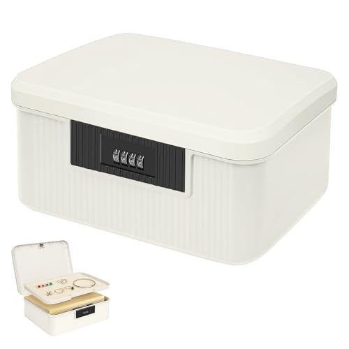 Hengrongshen Boîte à pharmacie verrouillable à 2 couches de 9L - Boîte de rangement avec serrure à combinaison - Petite caisse à monnaie verrouillable...