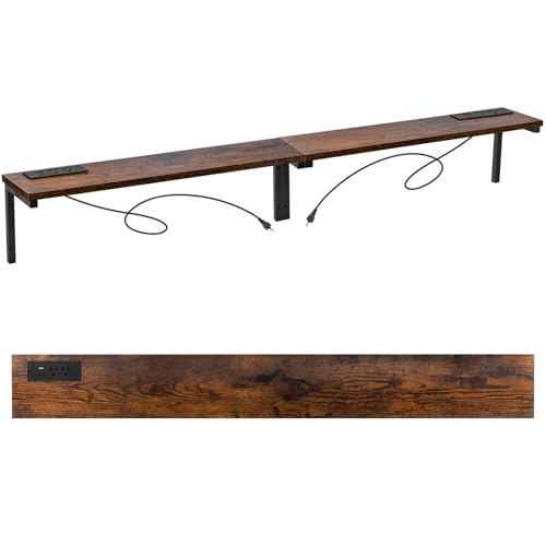 visisite 94.5' Narrow Console Table with Outlet, 5.9' Sofa Table Behind Couch Wall Mounted, 2 Pack...