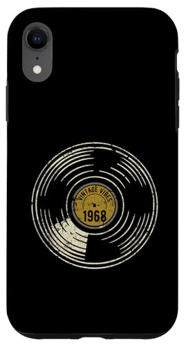 Carcasa para iPhone XR 1968 Aniversario de cumpleaños retro diseño de disco de estilo vintage