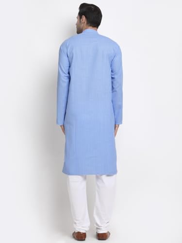 Image of KRAFT INDIA Men Cotton Striped Kurta Pyjama Set