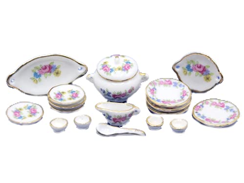 Melody Jane Dolls Houses House Miniature Dining Room Accessory 1:12 Scale Porcelain Dinner Set