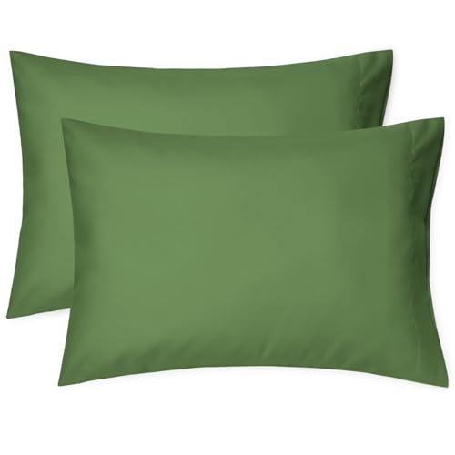 Image of EXQ Home Toddler Pillowcases 13x18 Travel Pillow Case Set of 2, Small Pillow Case Fits Baby Pillow Sized 12x16, 13x18, Kids Pillowcases 2 Pack Machine Washable with Envelope Closure (Dark Green)